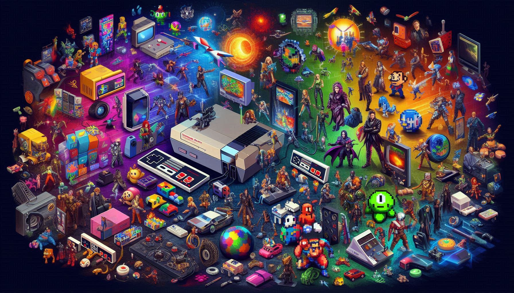 Timeline of Nintendo's history showcasing key milestones, including the launch of the Famicom, Game Boy, Wii, and Nintendo Switch.